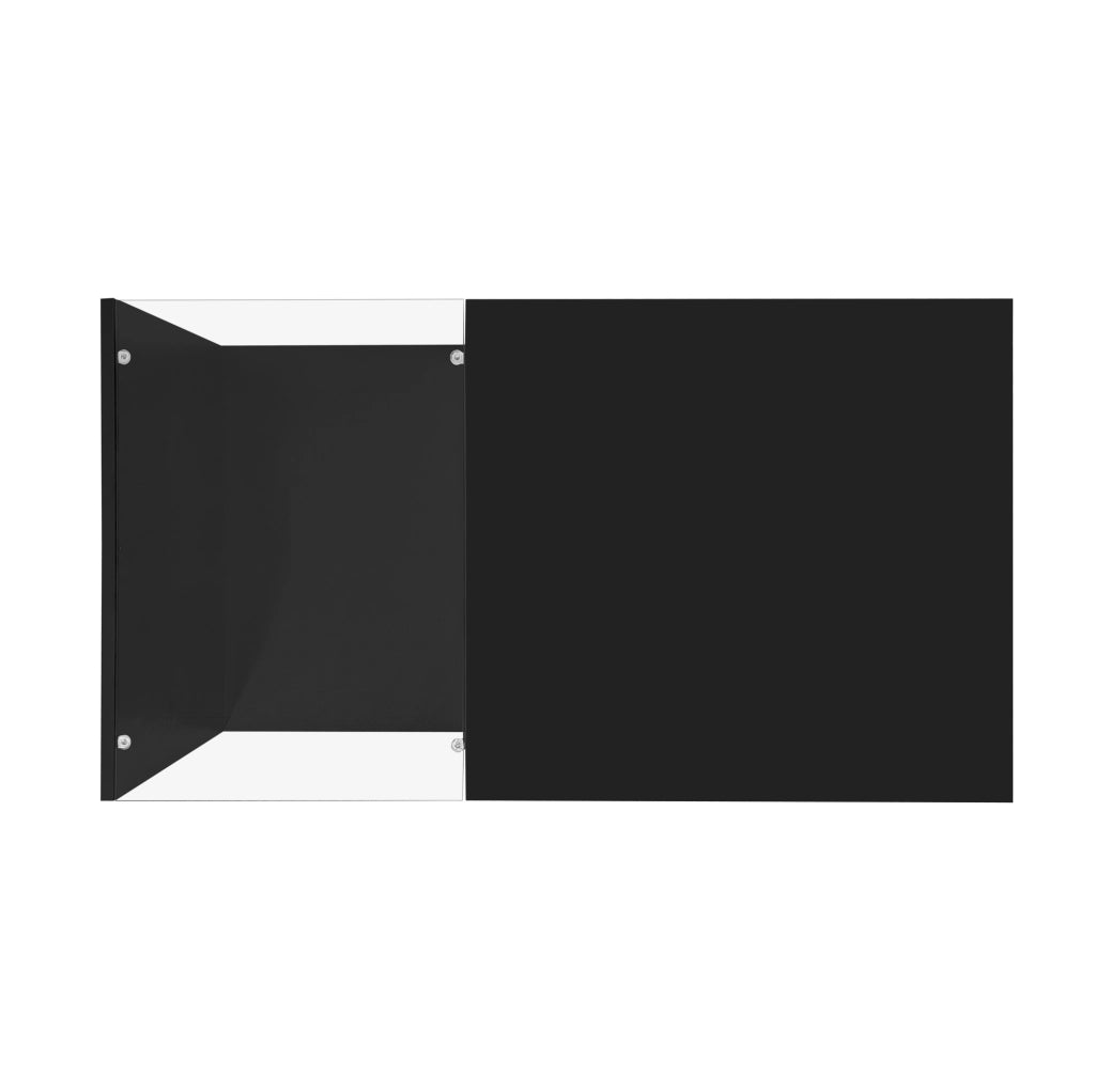 Tavolino da salotto 90x50 cm in nero lucido con piano in vetro temperato e LED a 16 colori