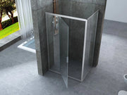 Box doccia Cristallo 6 mm 2 lati - Fisso piu' porta semi battente Trasparente - Misura: 80 x 100 x H190 cm 