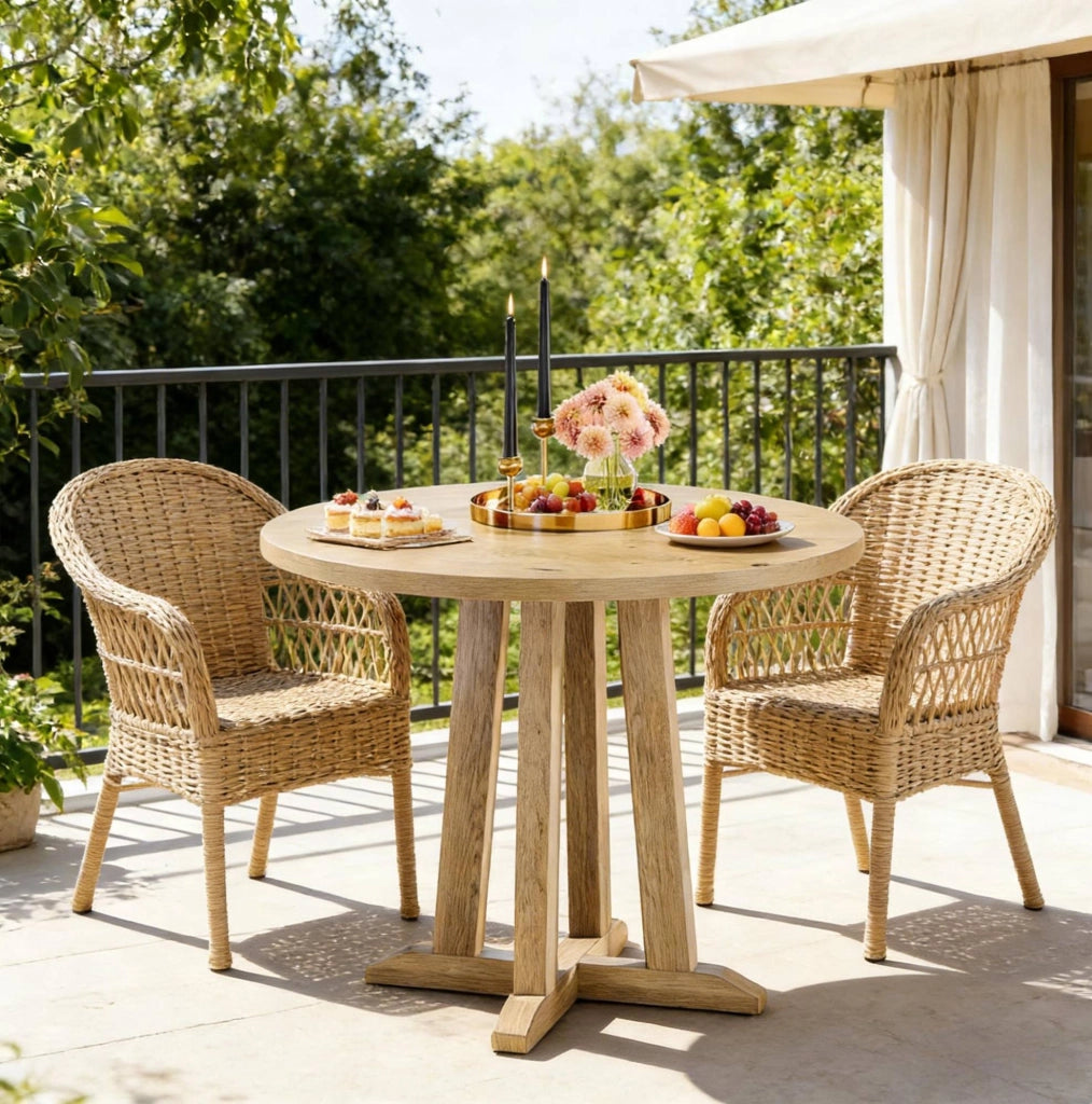 Tavolo rotondo 80 cm marrone – per 2-4 persone, stile rustico
