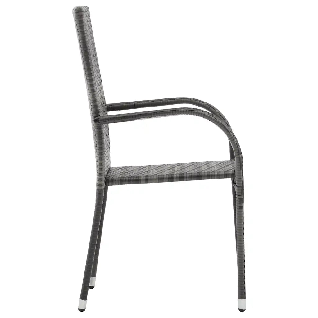 Set Mobili da Pranzo Giardino 5 pz in Polyrattan Grigio cod mxl 37976