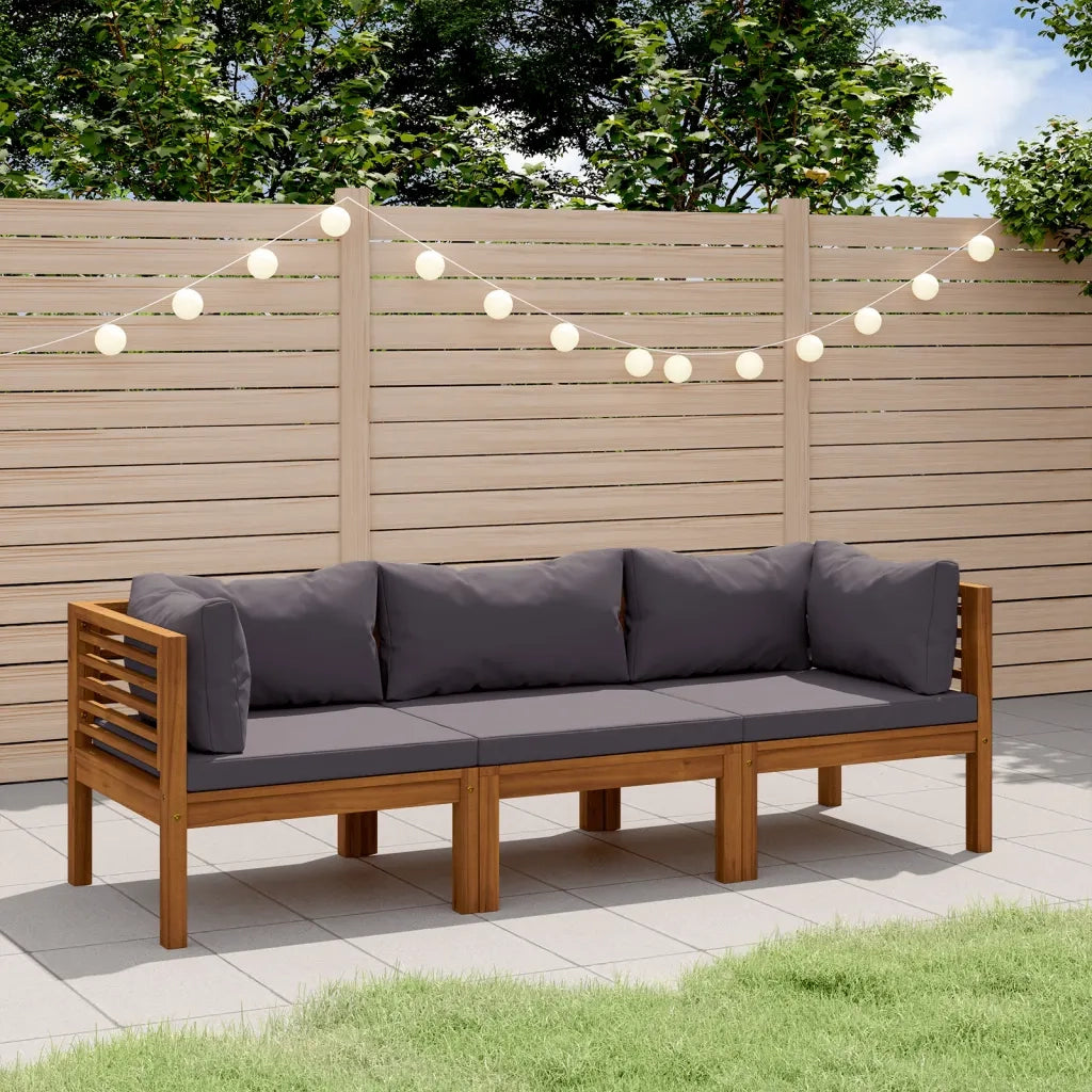 Divano da Giardino 3 Posti con Cuscino Legno Massello di Acacia 3086900