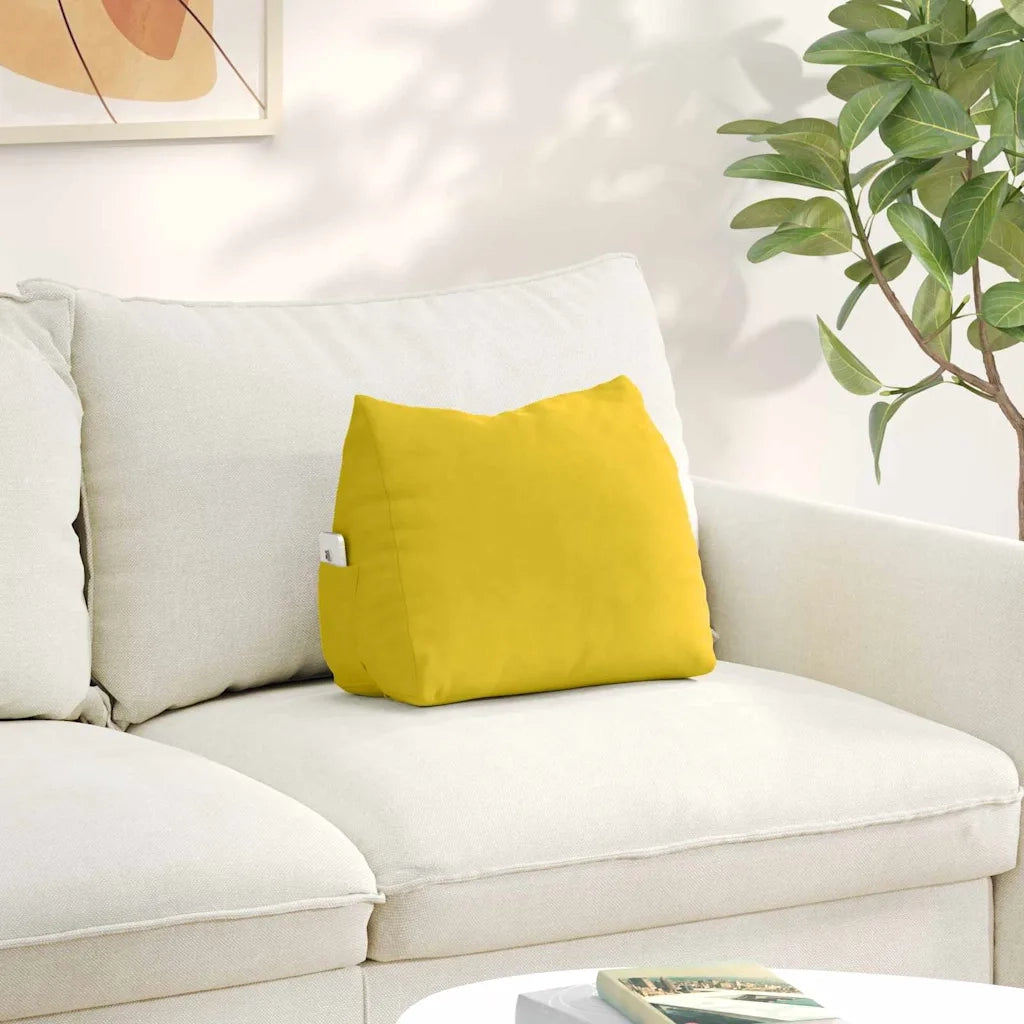 Cuscino per Schiena | Cuscino dorsale Giallo 45 x 20 x 35 cm Tessuto in Cords