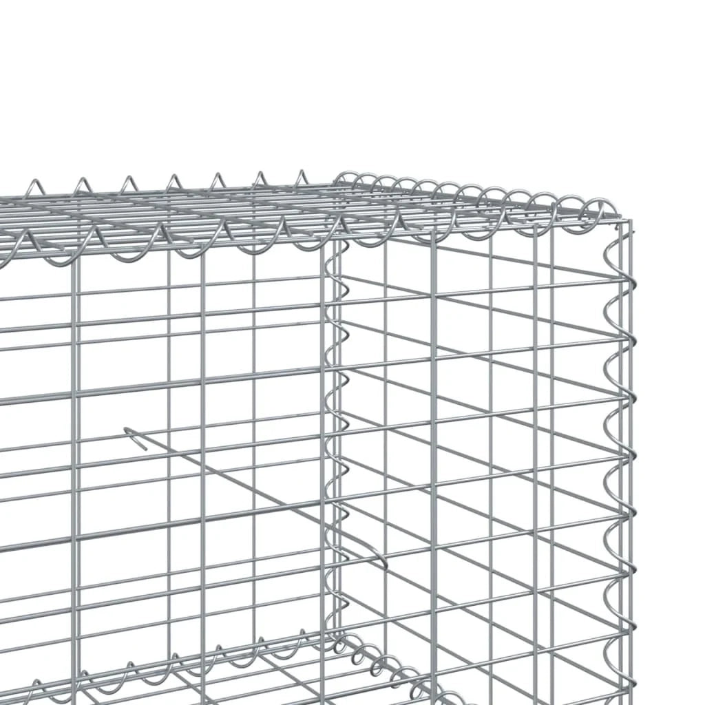 Gabbione recinto a gabbia muro di contenimento con coperchio 300 x 100 x 50 cm ferro zincato argento 02_0040152