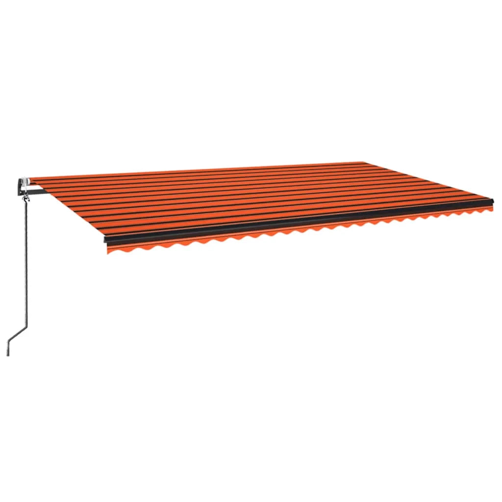 Tenda Automatica Sensore Vento e LED 600x300 cm Arancio Marrone