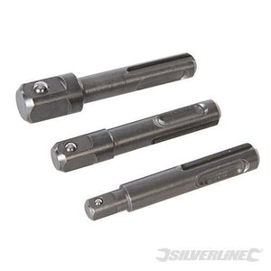 Set di 3 adattatori per chiavi a bussola SDS Plus accessori 1/4" 3/8" 1/2"
