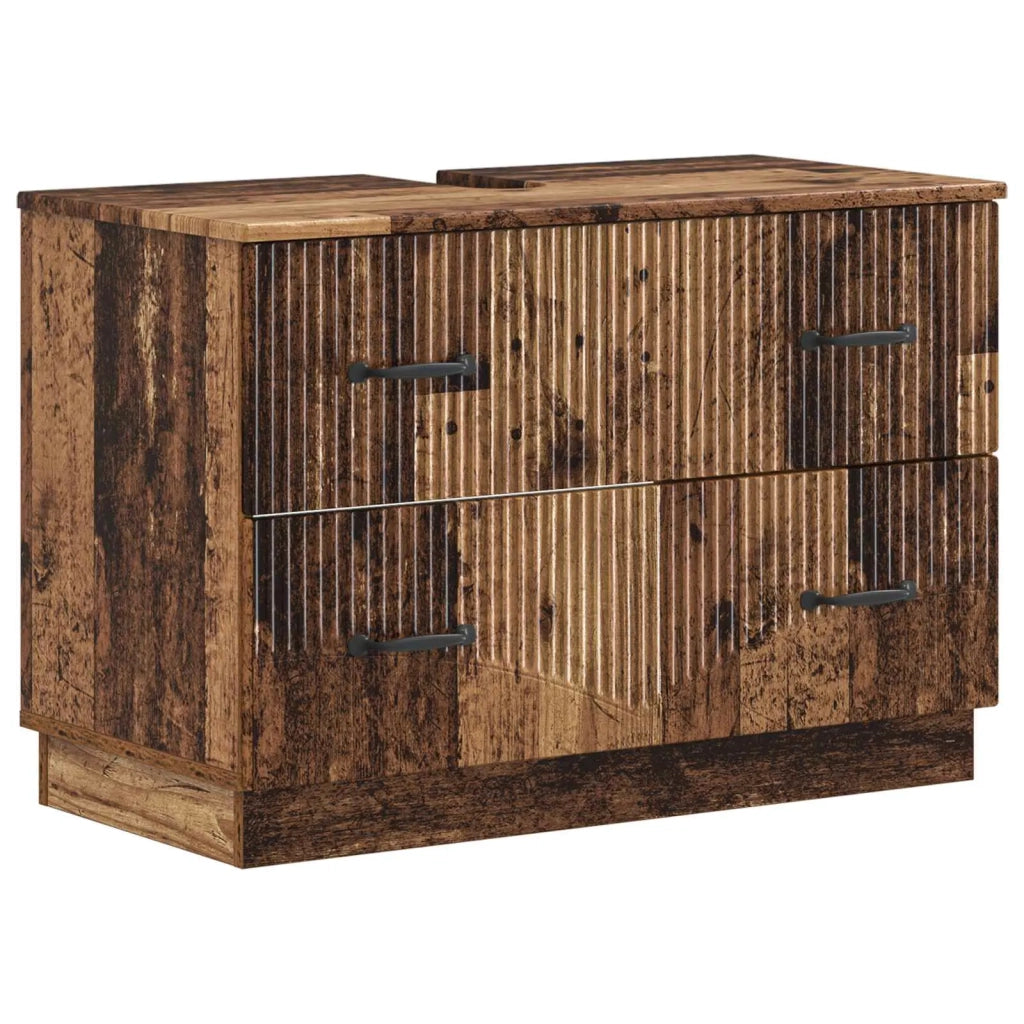 Set di Armadi da Bagno da 2 Pezzi HOORN Legno antico 3417718