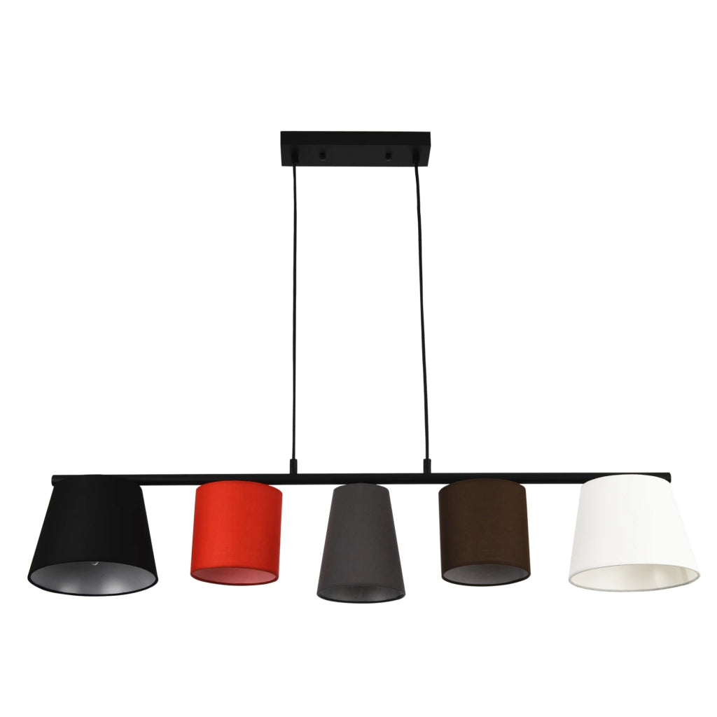 Lampada a sospensione da appendere supporto in metallo e struttura paralume in tessuto 150 cm multicolor 03_0003951