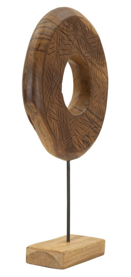 Scultura Dorat Cerchio 35x10x58 cm in Teak Riciclato
