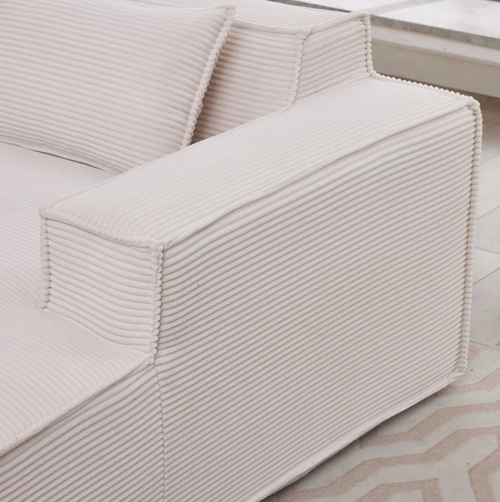 Divano 235 cm imbottito in poliestere beige HOMVRA
