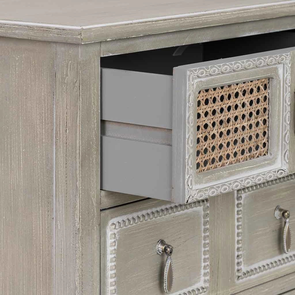 Cassettiera in legno verde 56x36x119h cm