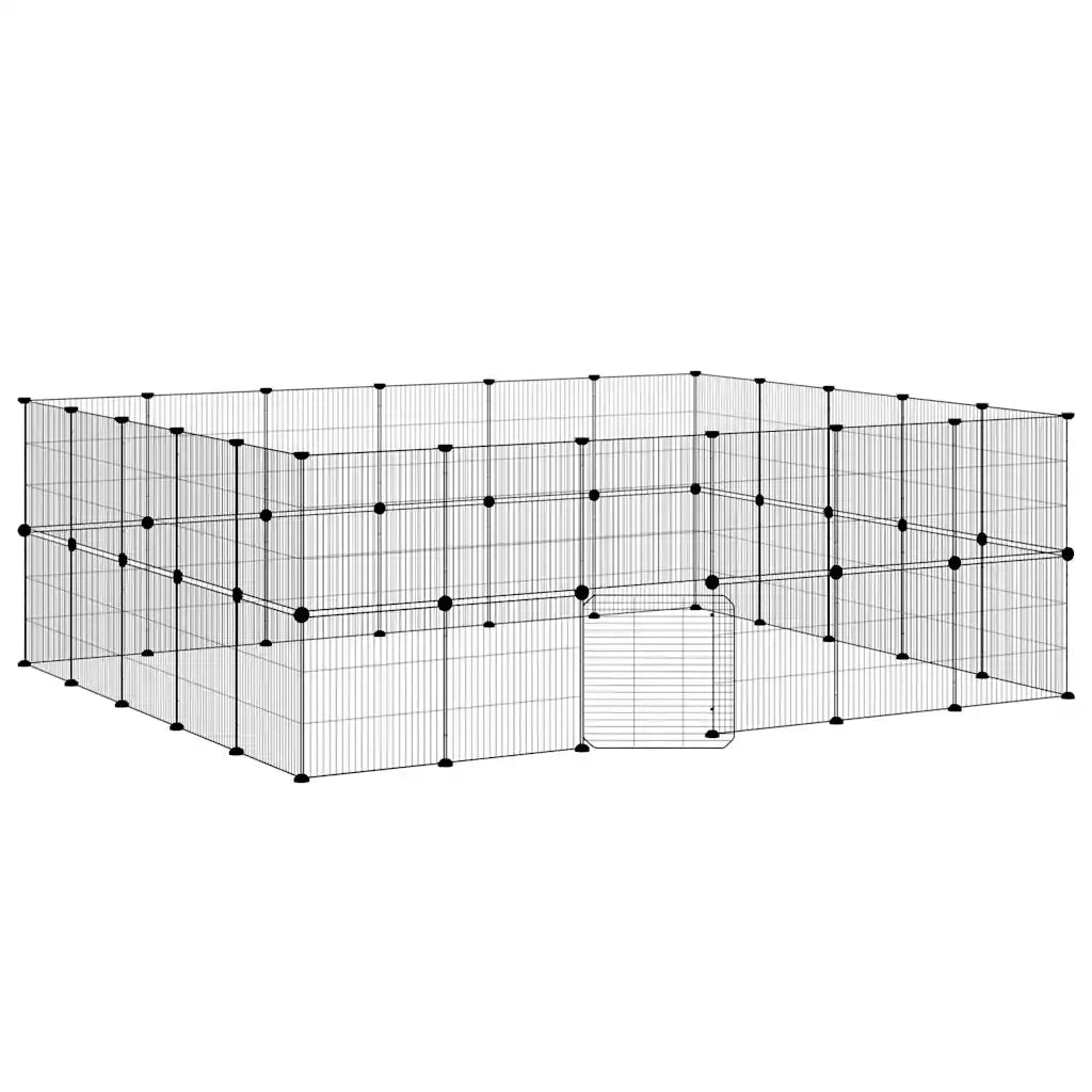 Gabbia per Animali 44 Pannelli con Porta Nera 35x35 cm Acciaio cod mxl 54422