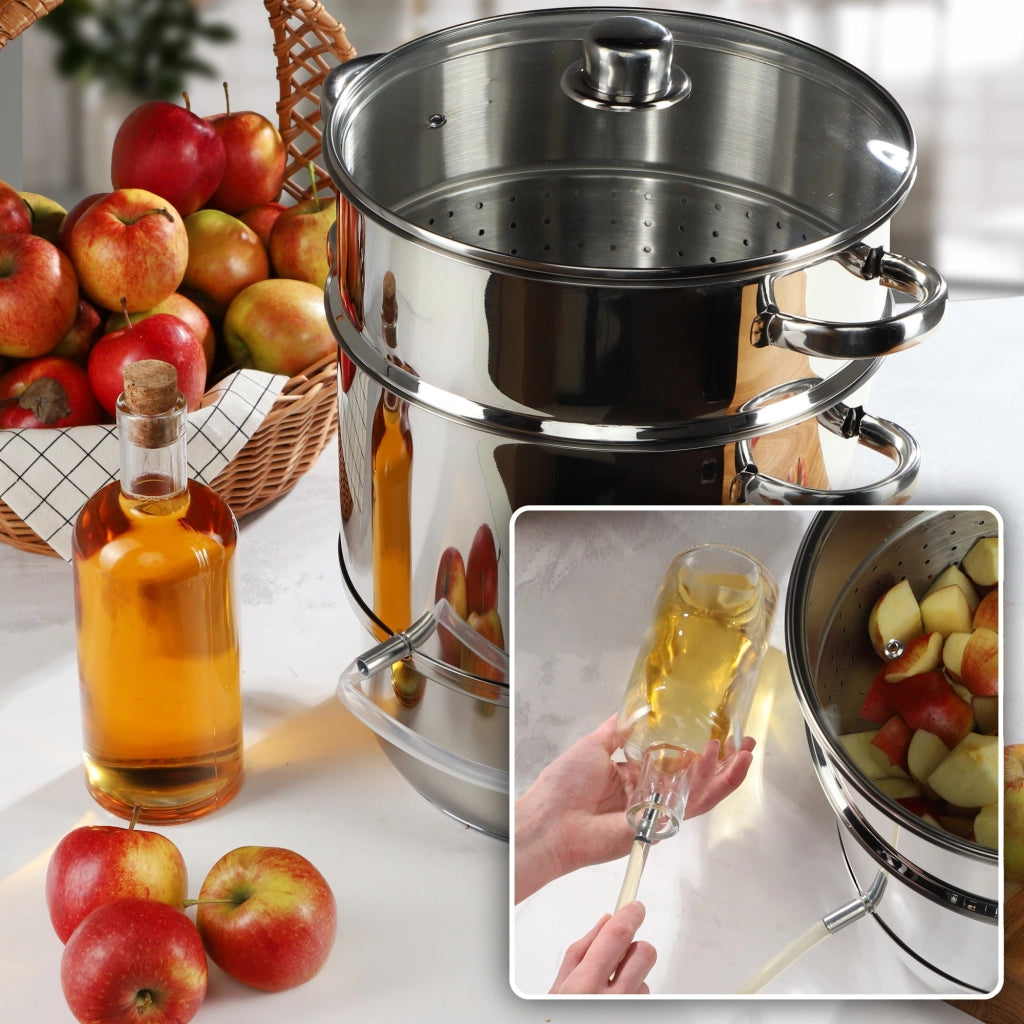 KADAX Spremiagrumi da 8 litri in acciaio inox, a vapore, a induzione e a gas, 3 in 1, grande