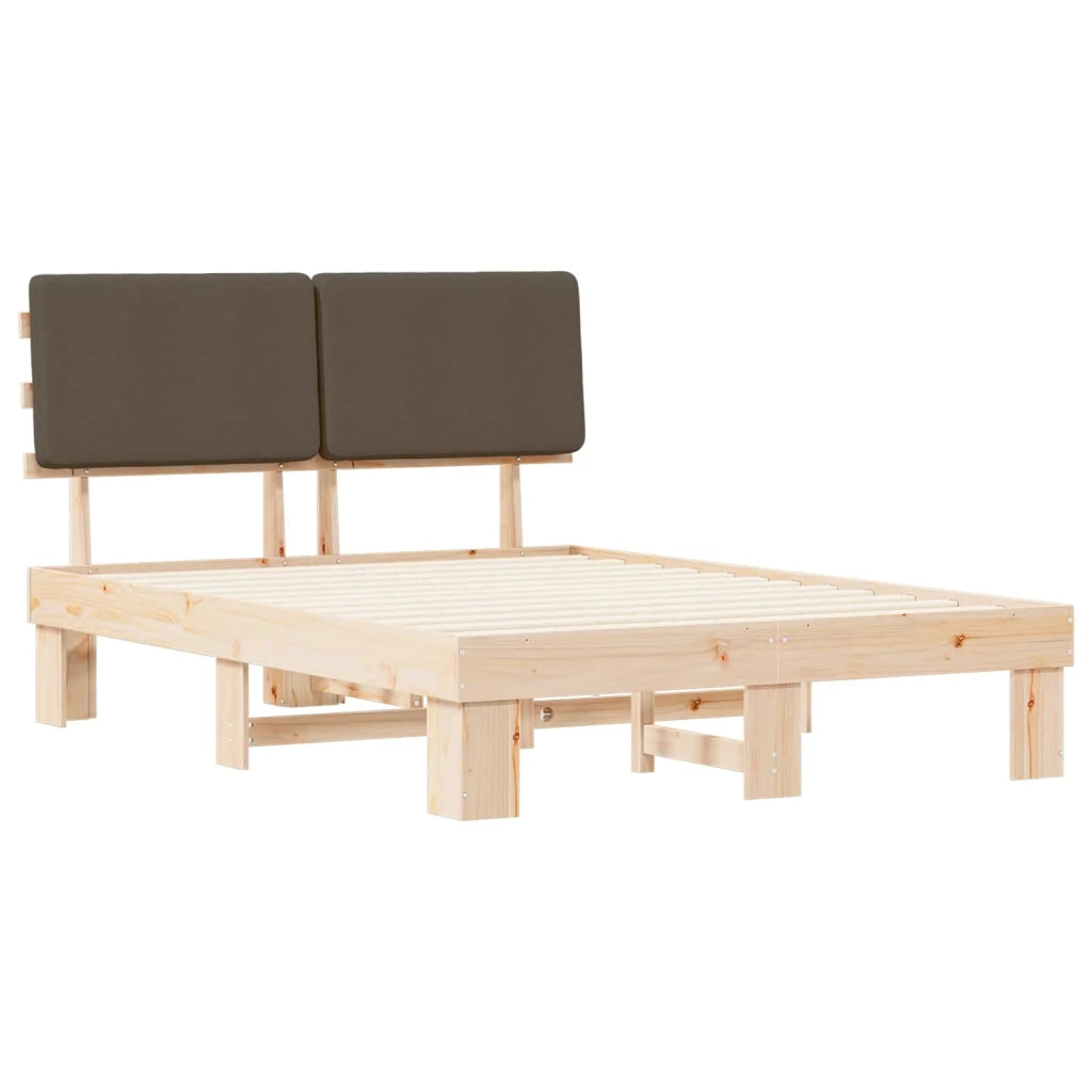 Letto con Testiera Rivestita Talpa 160 x 200 cm Pino massello 877337