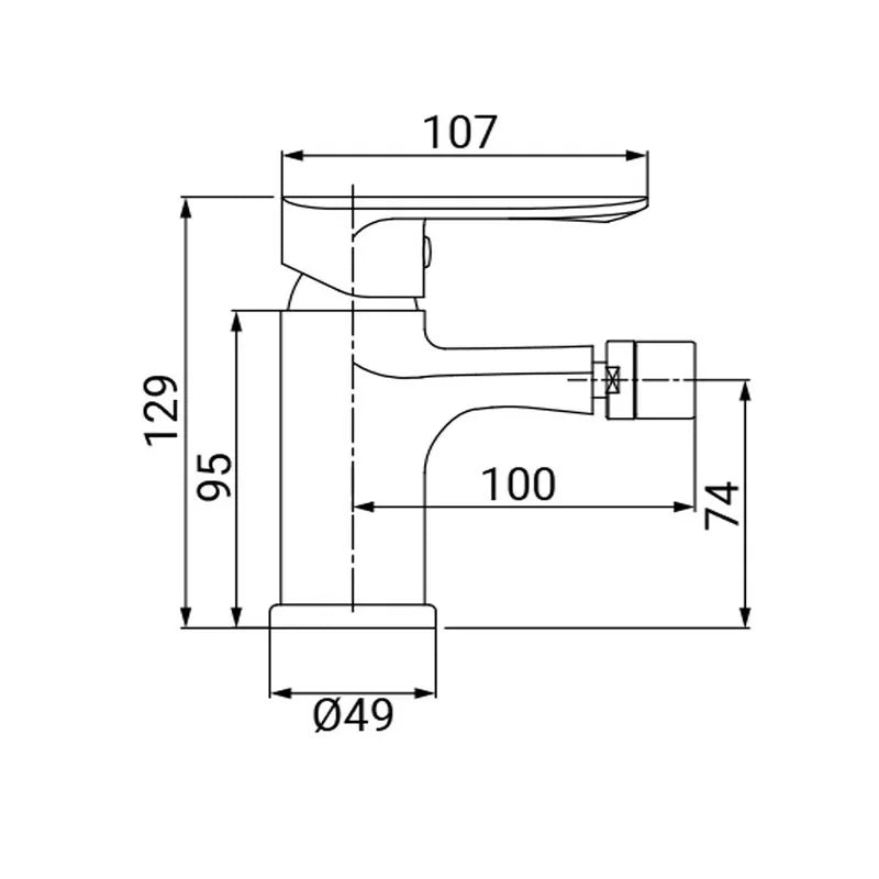 Miscelatore bidet serie one, finitura cromata
