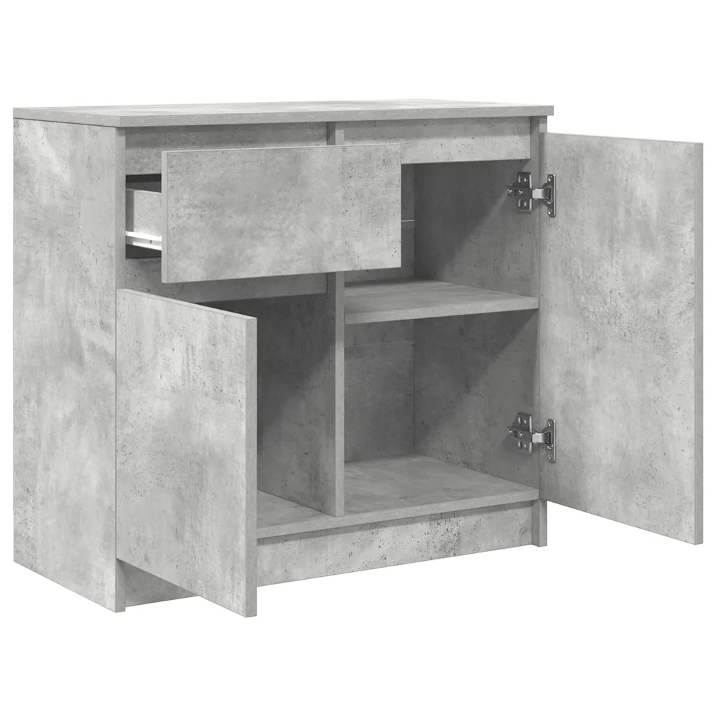 Credenza con Cassetto Grigio Cemento 71x35x65 cm in Truciolato