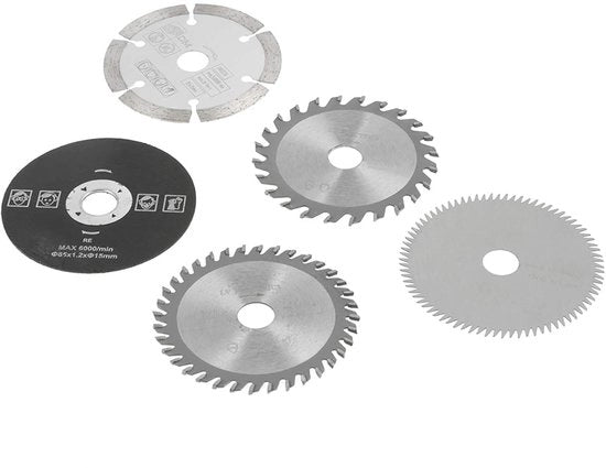 Set di lamiere per sega circolare - Mini lamiere - Ottimi risultati di taglio - 85mm - Disco di taglio - Per diversi materiali - 5 pezzi