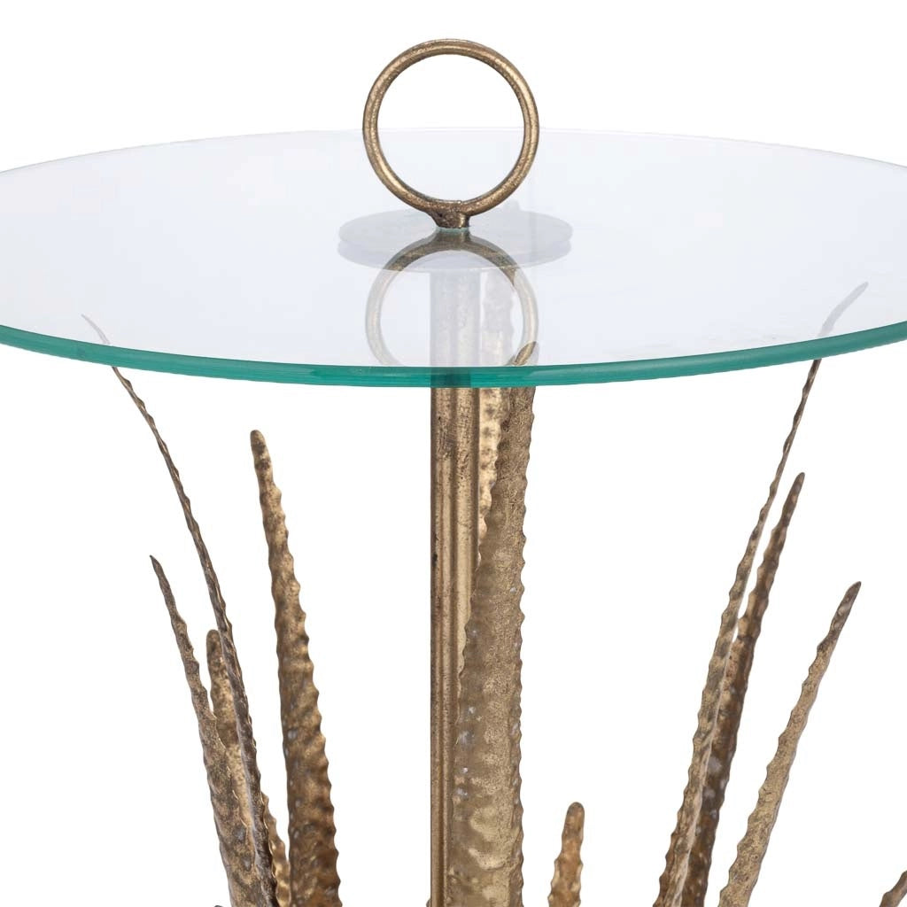 Mesa auxiliar in metallo dorada 50x50x85 cm
