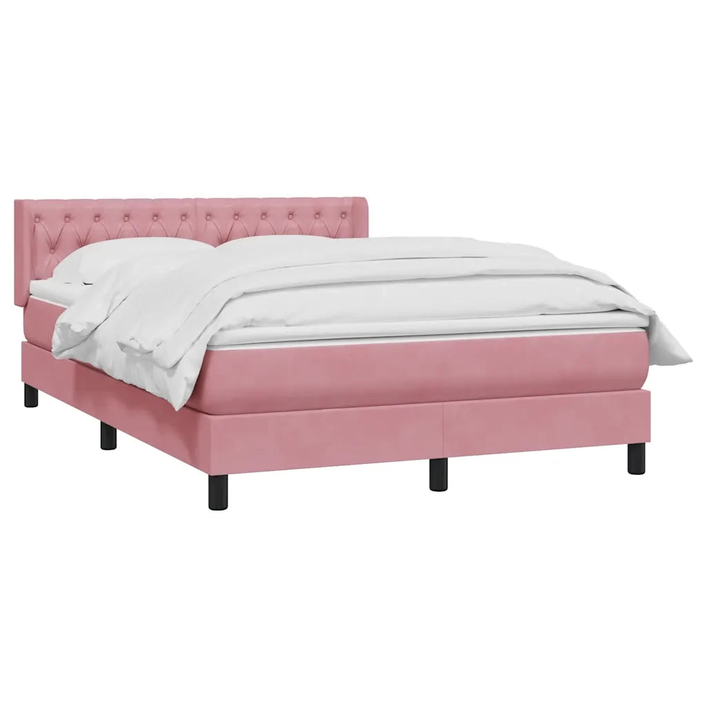 Giroletto a Molle con Materasso Rosa 160x220 cm in Velluto 3318416