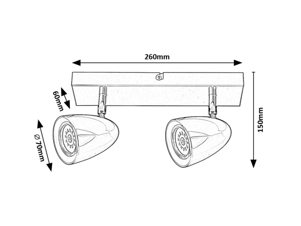 Plafoniera bianca 2 faretti orientabili GU10 5W Rabalux