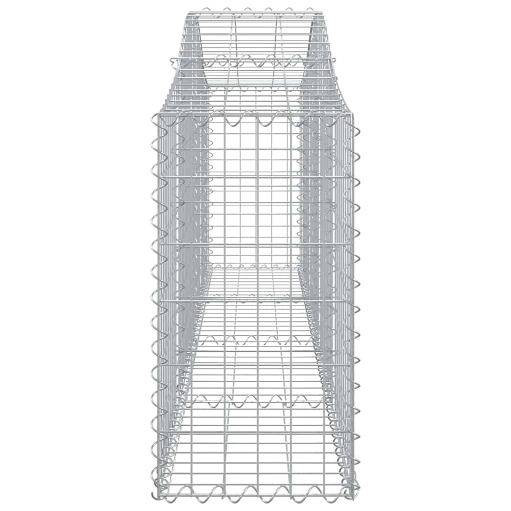 Set di 2 gabbioni ad arco per recinzione gabbia o muro di contenimento 200 x 30 x 60/80 cm ferro zincato argento 02_0041341