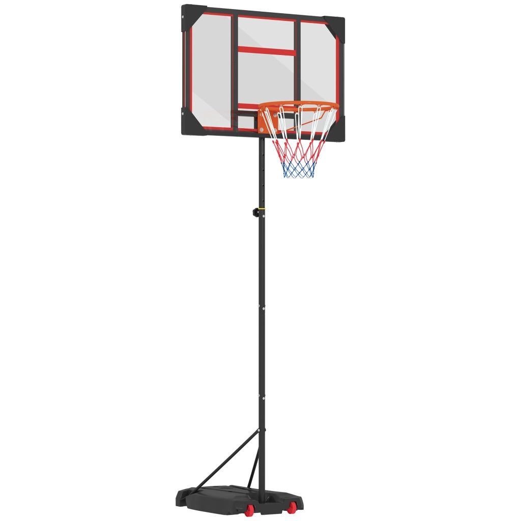 Canestro da Basket per Bambini ¨C Minimal ¨C Rosso, 210-260 cm Regolabile, con Ruote