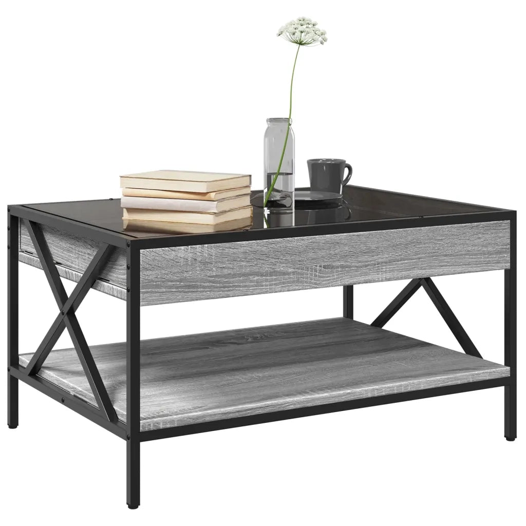 Tavolino da salotto | Tavolino da caff¨¨ | Tavolino da Soggiorno con LED Infinity Grigio Sonoma 70x50x38 cm