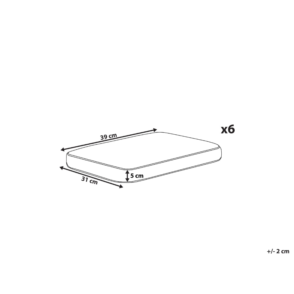 Set di 6 cuscini per sedie da esterno bianchi giardino terrazzo tessuto resistente