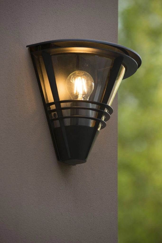 Lucide Livia applique esterna nera vetro E27 20W IP44