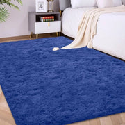 Tappeto Fluffy altopiano 150x240 cm blu mare | Tappeto morbido, antiscivolo con pelo lungo per soggiorno/camera da letto | Tappeto accogliente per bambini e animali domestici