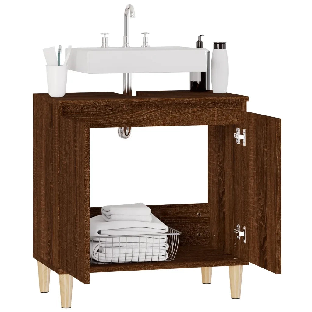 Mobile Lavabo Rovere Marrone 58x33x60 cm in Legno Multistrato 821259