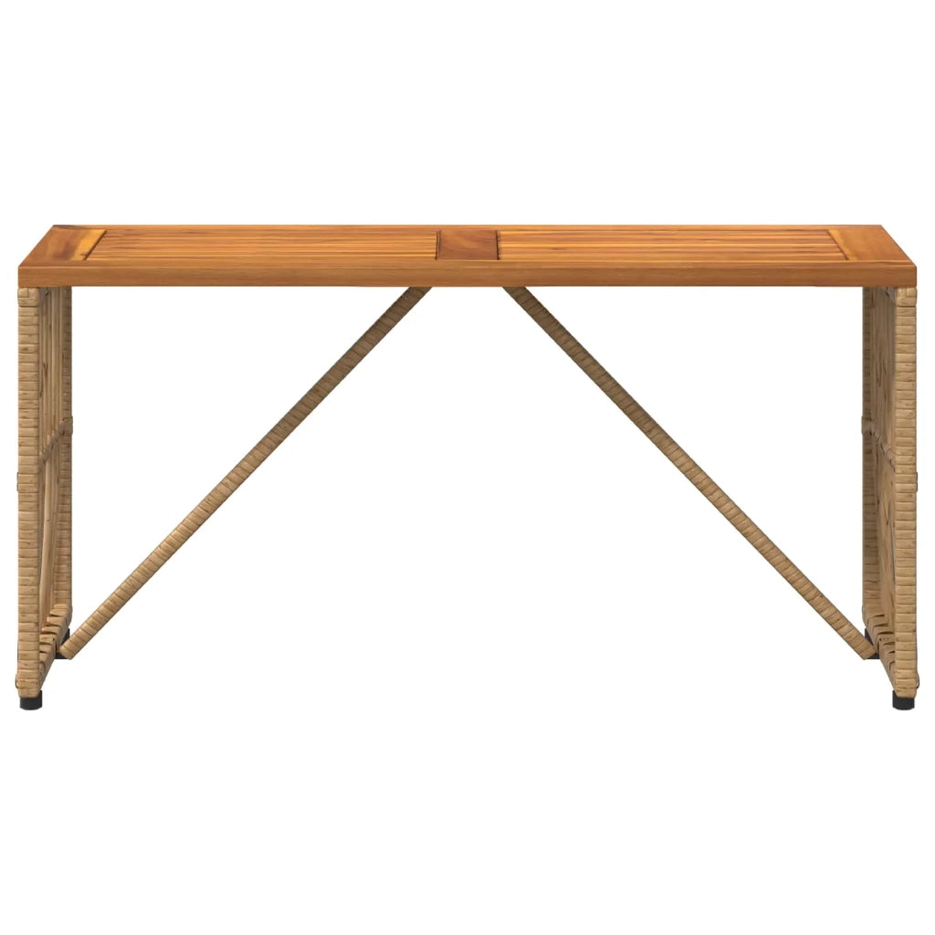 Tavolo da Esterno Naturale 80 x 40 x 40 cm Acciaio e Polyrattan 42025146
