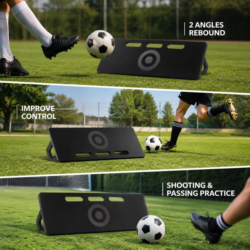 Football Rebound Board, Portable Rebound Wall 80 X 30 Cm, HDPE Rebounder Equipment With 2 Rebound Angles, Training Board Rebounder Kicker For Football Training Passing And Shooting Drills