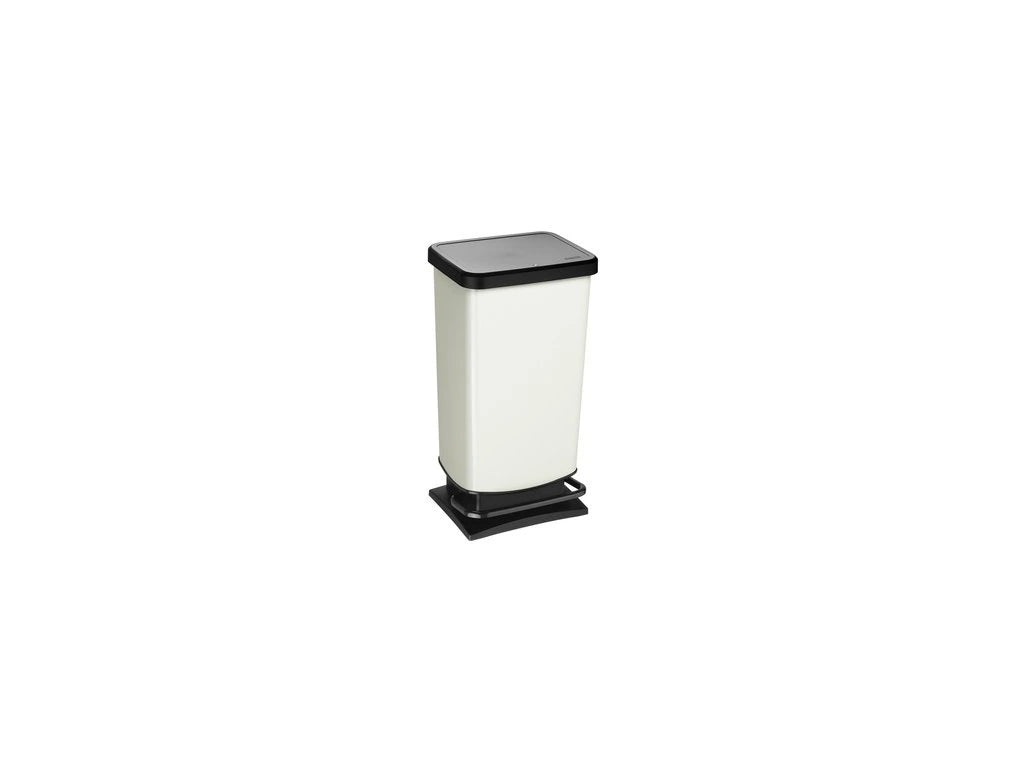 Rotho Paso Pattumiera 40l con Pedale e Coperchio, Plastica PP senza BPA, colore Bianco, 35.3 x 29.5 x 67.6 cm