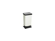 Rotho Paso Pattumiera 40l con Pedale e Coperchio, Plastica PP senza BPA, colore Bianco, 35.3 x 29.5 x 67.6 cm
