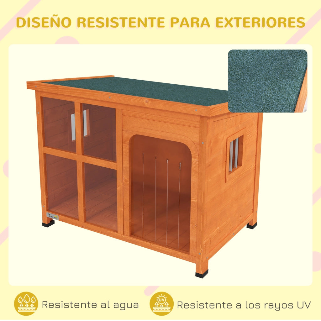 Casetta per Cani Esterno con Tetto in Tegole ¨C zephmum ¨C 90x62x71 cm Legno Naturale