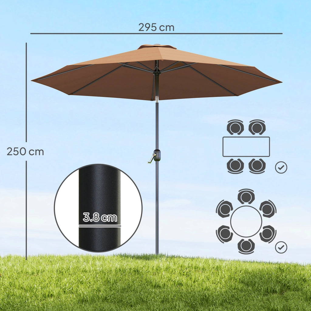 Ombrellone da Giardino Inclinabile 3x2.5 m ¨C zephmum ¨C Metallo e Poliestere, Caff¨¨
