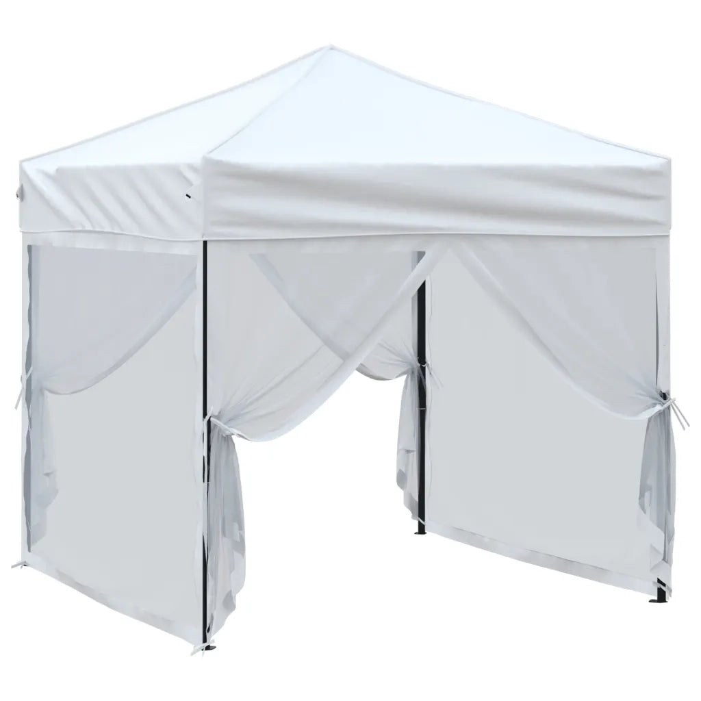Tenda per Feste Pieghevole con Pareti Laterali-Tenda Gazebo Bianco 2x2 m 840172