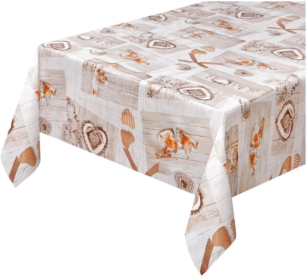 Tovaglia Cucina Antimacchia Plastificata 140x400 Cm Cerata Copritavolo Legno Bianco Shabby Chic