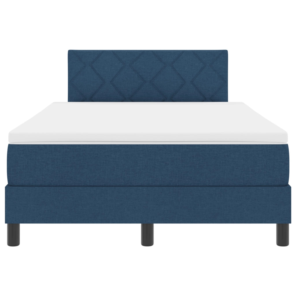 Letto Box Spring con Materasso Blu 120x200 cm Tessuto