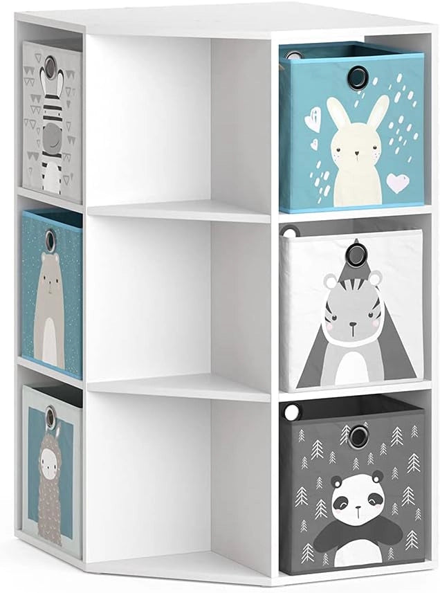 Scaffale per bambini Luigi, Bianco, 64 x 107.8 cm, combinabile per riporre giocattoli e libri