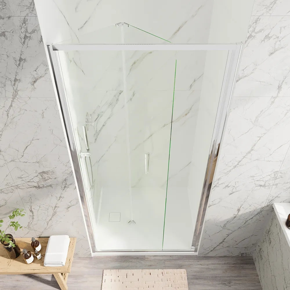 Porta doccia 75cm con apertura a libro profili slim cromati vetro 6mm trasparente h190 | Portofino