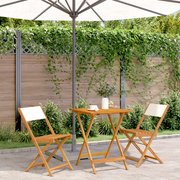 Set da Bistrot 3pz Bianco Crema in Tessuto e Legno Massello 3281760