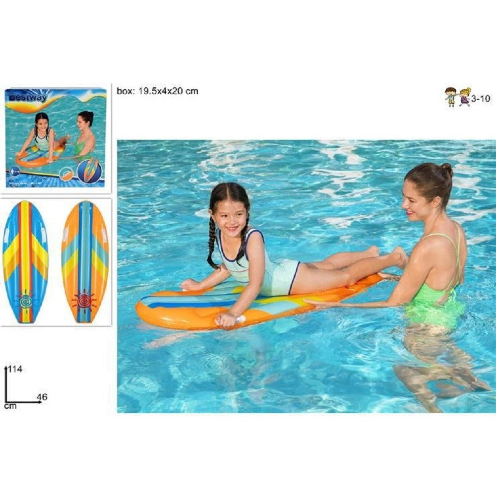Trade Shop - Tavola Nuoto 114x46cm Con Maniglie Bambini Mare Piscina 2 Colori Assortiti 42046 -