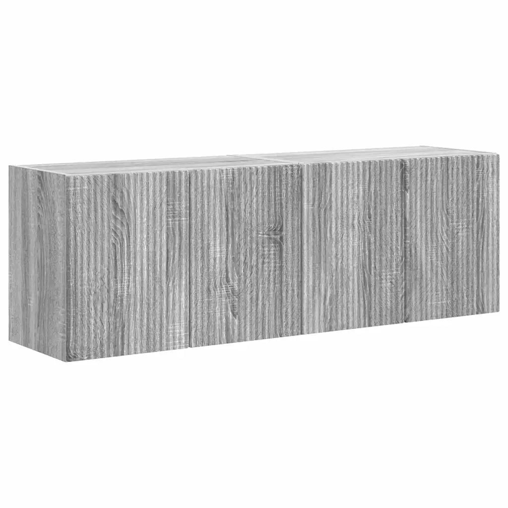 Mobile TV da parete 2 pz-Set di 2 Mobile TV a Muro-Credenza TV Grigio Sonoma 59,5 x 31 x 40 cm