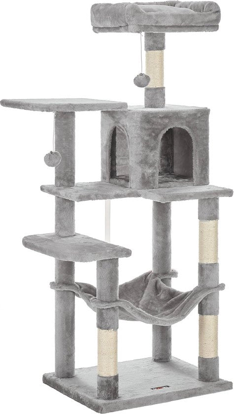 Palo per gatti con lettino - Albero per gatti - Grigio chiaro