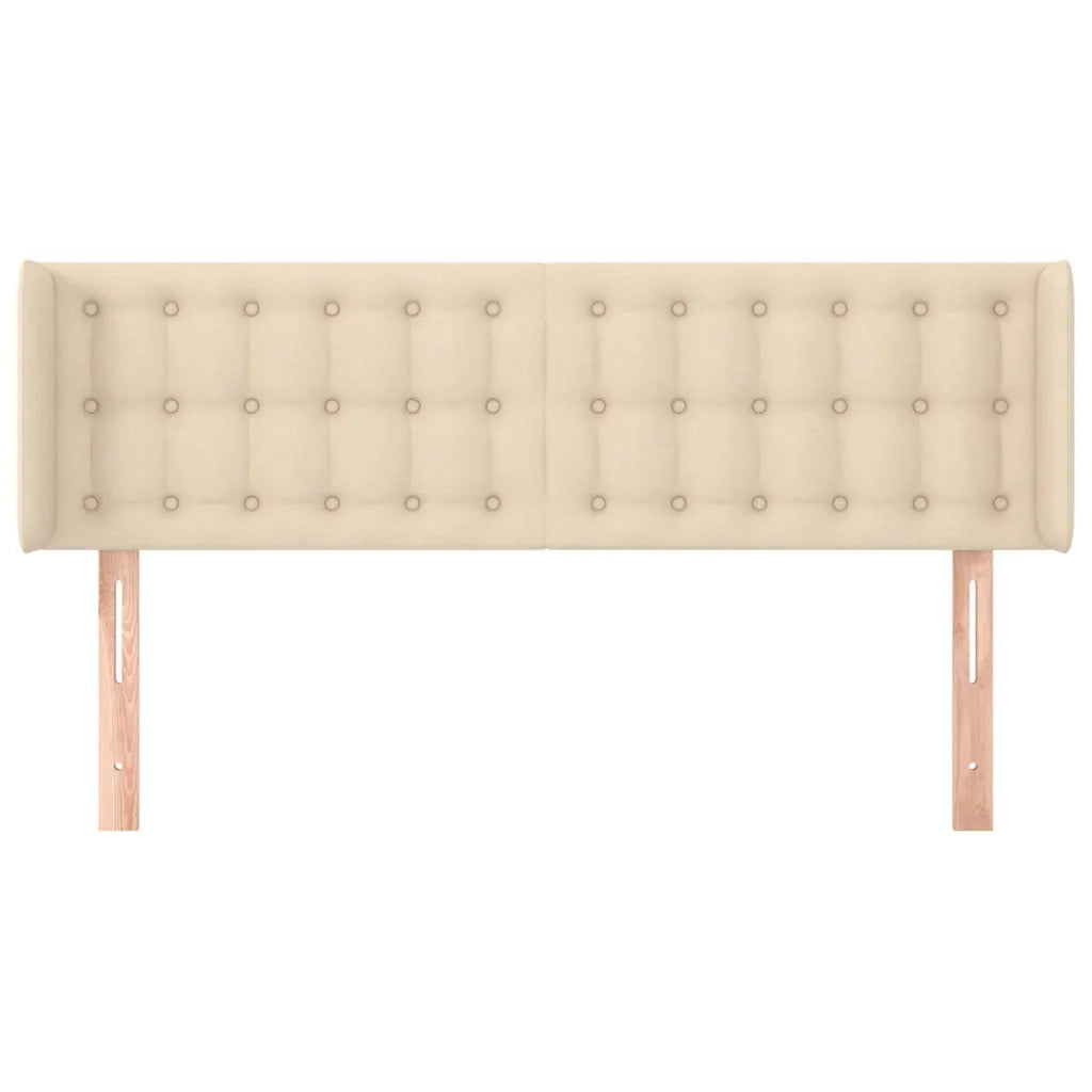 Testiera ad Orecchio Crema 147x16x78/88 cm in Tessuto