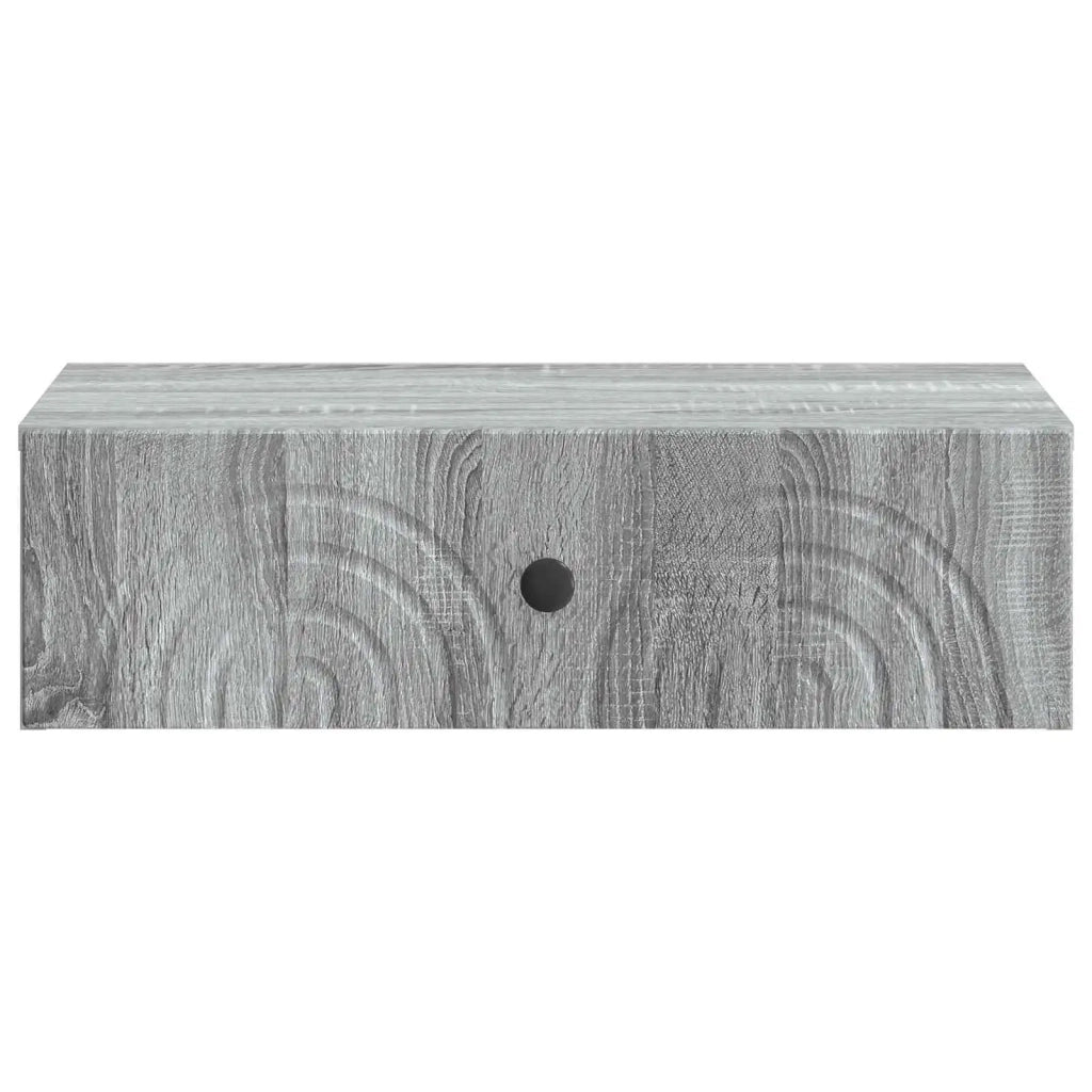 Tavolino da Parete Laterale Grigio Sonoma 59 x 34,5 x 17 cm
