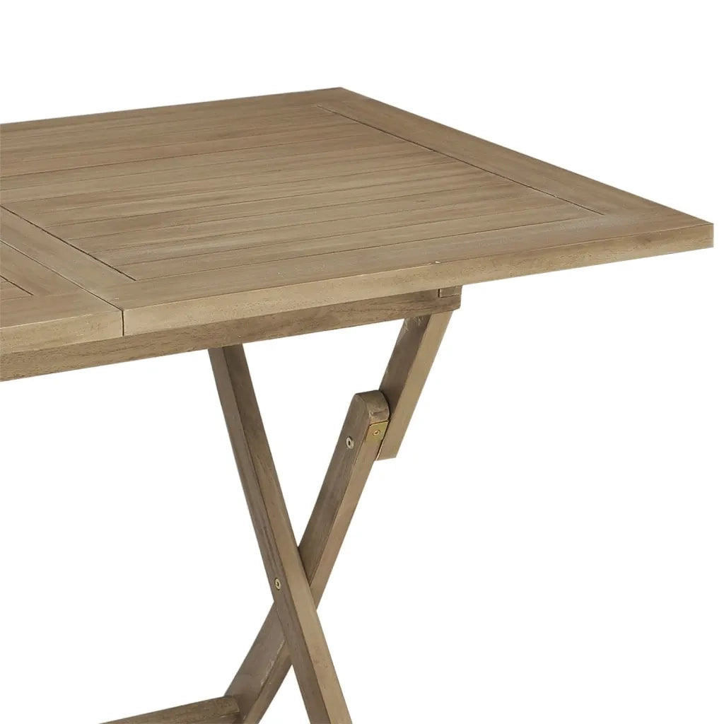 Tavolo da Giardino | Tavolino da esterno Pieghevole Grigio120x70x75 cm Massello Teak