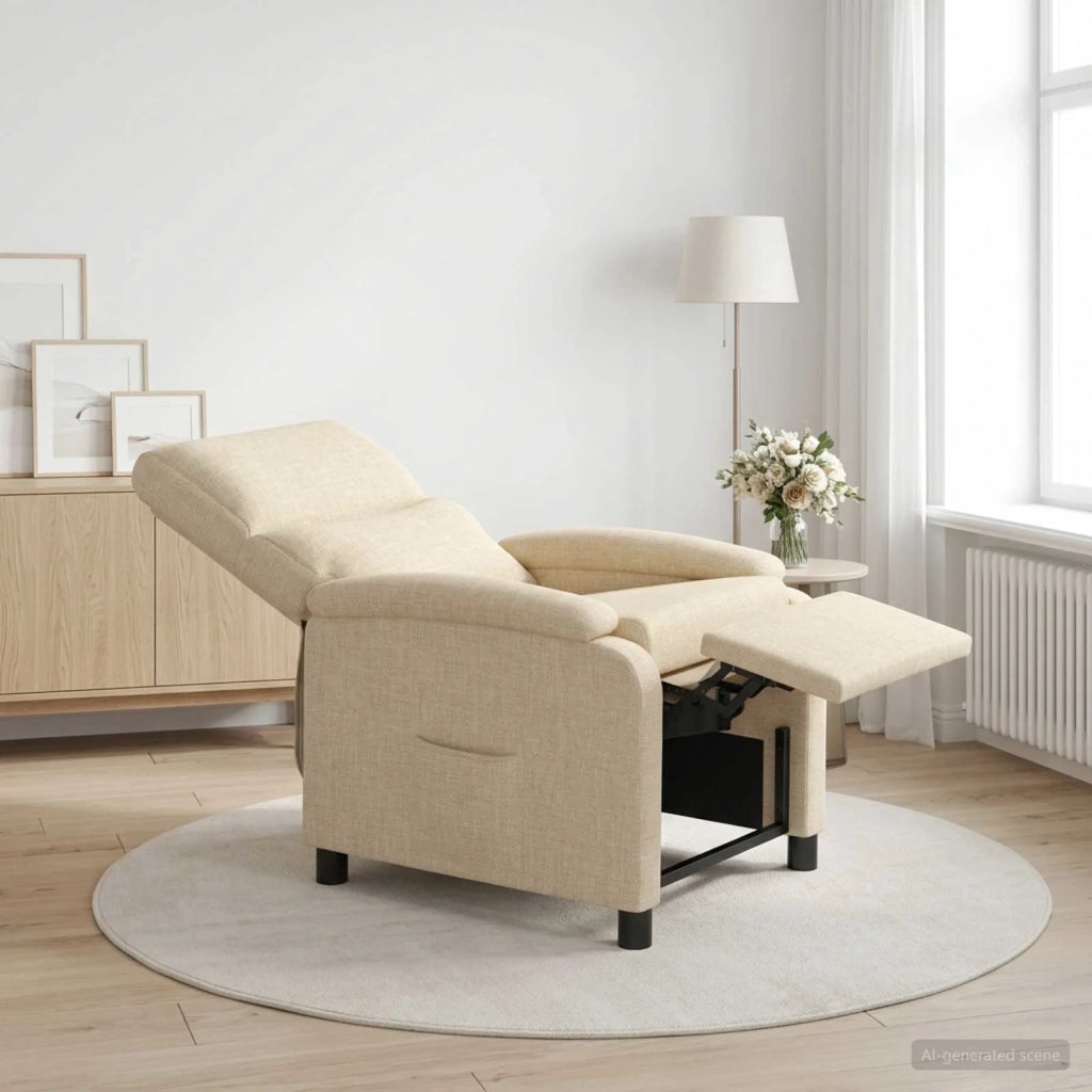 Divano Sedia-Poltrona reclinabile Crema Tessuto 580137