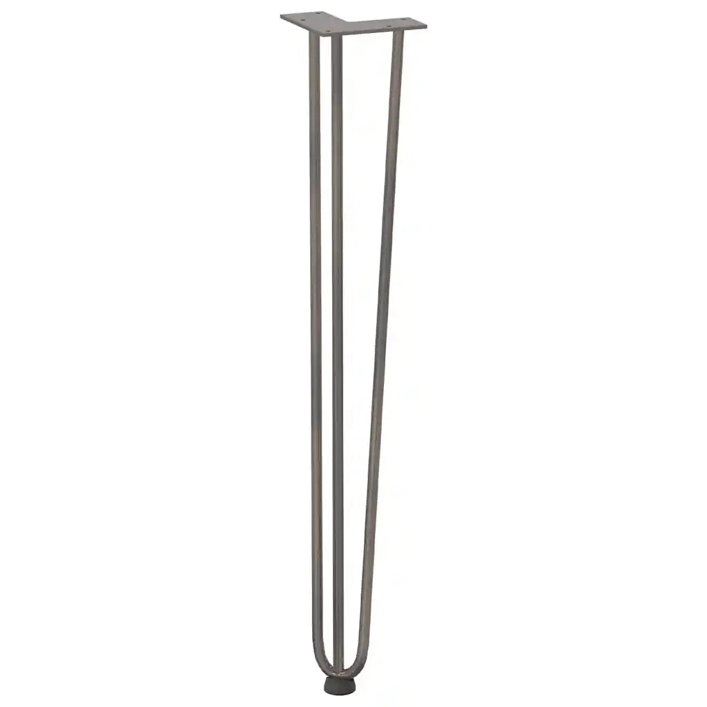 Gambe a forcina per tavoli consolle 4 pz in acciaio naturale 72 cm in acciaio massiccio 4012447